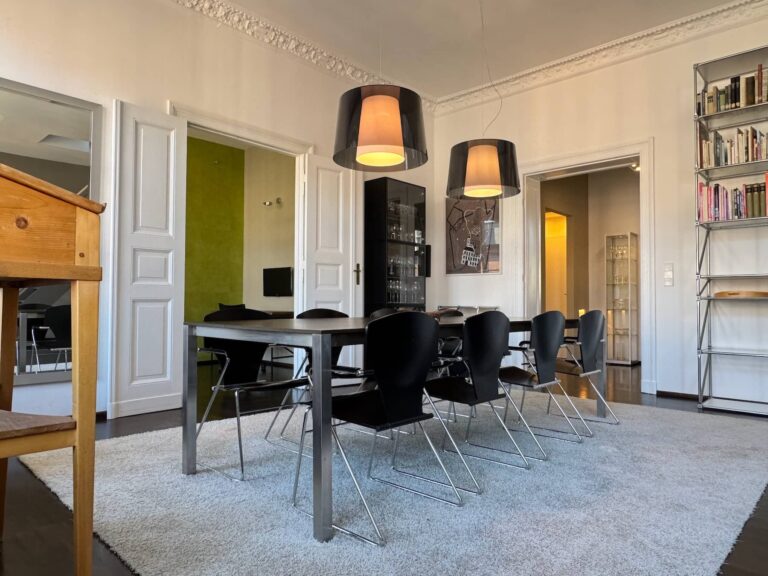 Bedroom with parquet flooring, 4th floor Berlin Kreuzberg maisonette