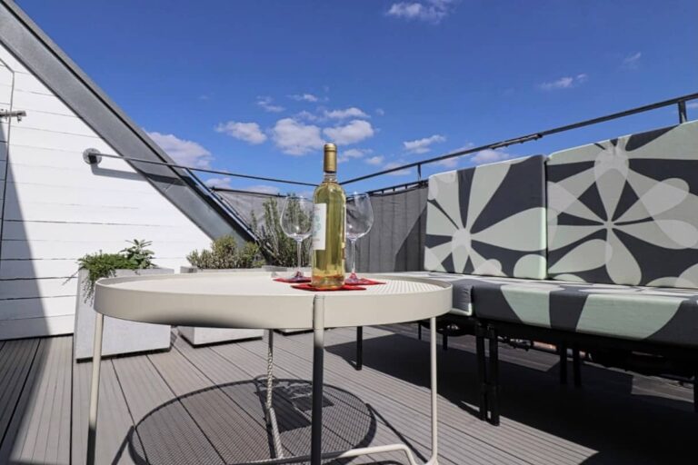 Private 9.5 m² rooftop terrace with Berlin TV Tower view from Kreuzberg