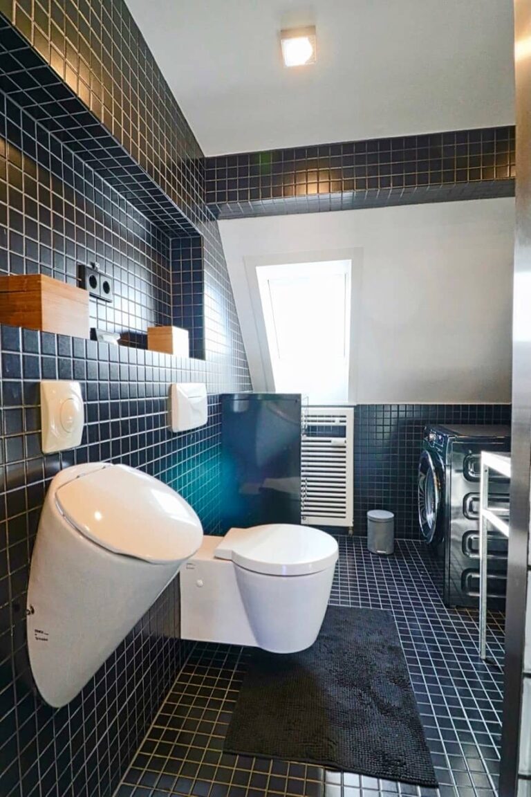 Bathroom detail in Bergmannkiez maisonette, Berlin