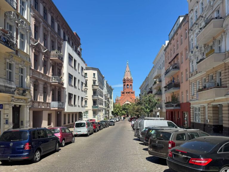 Façade of historic Berlin corner building, Bergmannstraße area Kreuzberg